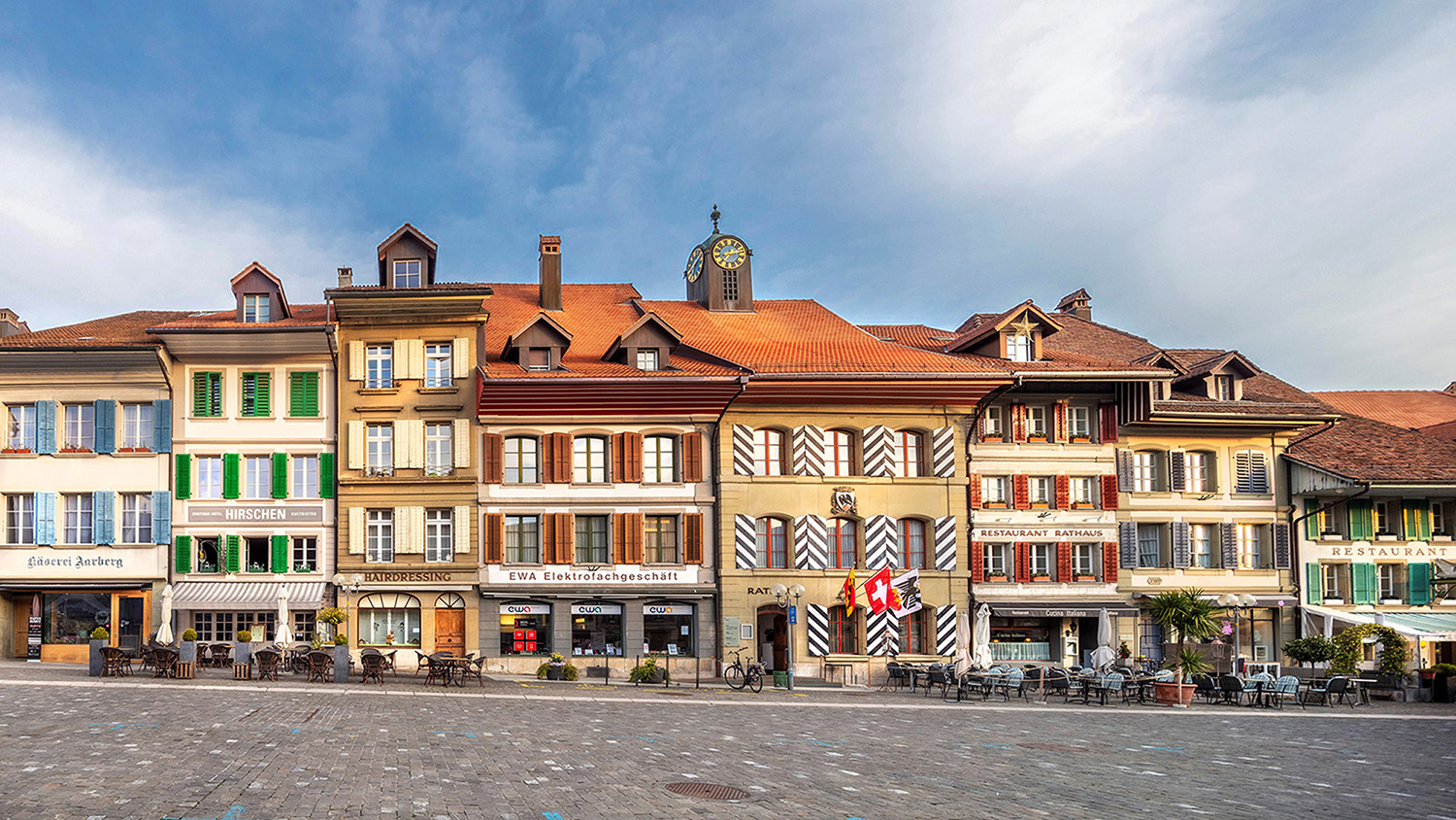 Stadtplatz Aarberg im Berner Seeland